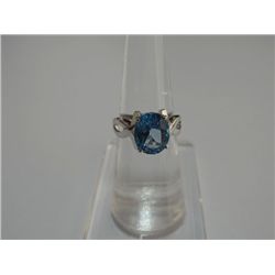 19.75 CTW BLUE TOPAZ RING .925 STERLING SILVER