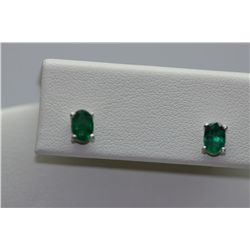 5.75 CTW EMERALD EARINGS .925 STERLING SILVER