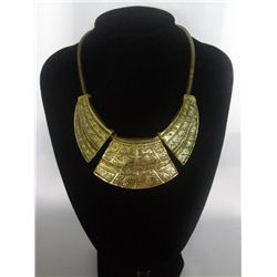 400CTW 3 FLAKES 2-LAYER EGYPT BRASS NECKLACE