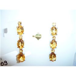 31.50 CTW CITRINE EARRING .925 STERLING SILVER