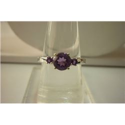 14.20 ctw Amethyst  Ring .925 Sterling Silver