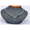 Image 1 : 128.22 CTW EMERALD NECKLACE .925 STERLING SILVER