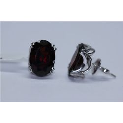 27.65 CTW GARNET EARINGS .925 STERLING SILVER