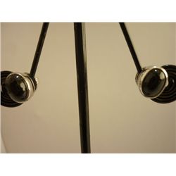 15.00 CTW BLACK STAR EARRING .925 STERLING SILVER