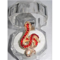 15CTW RED PYTHON ADJUSTABLE BRASS RING