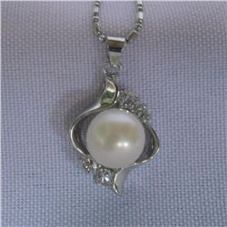 CLASSIC WHITE PEARL CZ NECKLACE; AUTHENTIC PHILIPPINE P