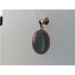 22.25 CTW LABARODITE PENDANT .925 STERLING SILVER