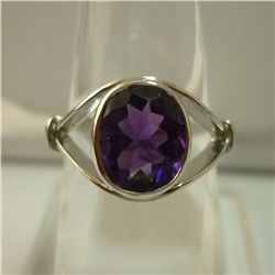 15.00 CTW AMETHYST RING .925 STERLING SILVER