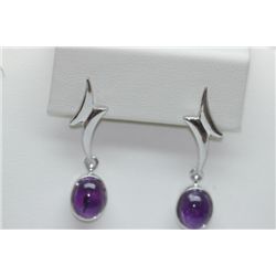 18.10 CTW AMETHYST EARRING .925 STERLING SILVER