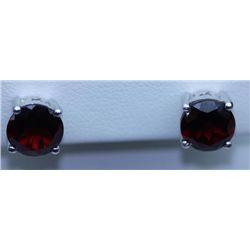 16.75 CTW GARNET EARRING .925 STERLING SILVER