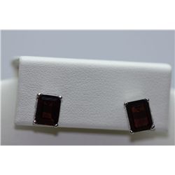 12.00 CTW GARNET EARINGS .925 STERLING SILVER