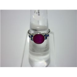 NATURAL 14.75 CTW RUBY RING .925 STERLING SILVER