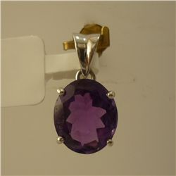 7.75 CTW AMETHYST PENDANT .925 STERLING SILVER