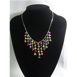 75CTW CHANDELIER MULTICOLOR RICE NECKLACE; AUTHENTIC PH