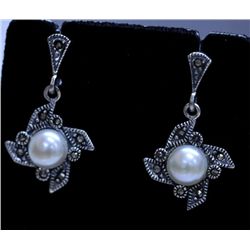 24.60 CTW PEARL ANTIQUE LOOKING JEWELRY .925 STERLING S