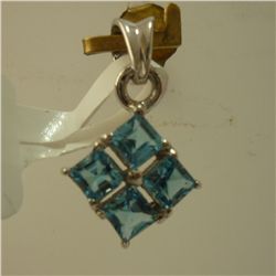 4.50 CTW BLUE TOPAZ PENDANT .925 STERLING SILVER