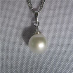 WHITE PEARL 3-STONE CZ NECKLACE; AUTHENTIC PHILIPPINE P