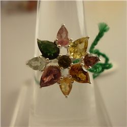 24.85 ctw,SEMIPRECIOUS RING .925 STERLING SILVER