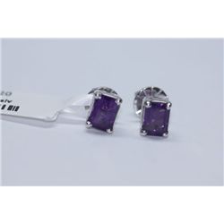 13.05 CTW AMETHYST EARINGS .925 STERLING SILVER