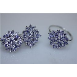 44.33 CTW TANZANITE SET .925 STERLING SILVER