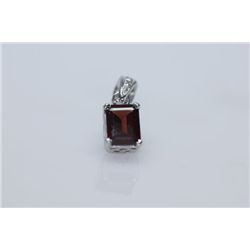 7.00 CTW GARNET PENDANT .925 STERLING SILVER