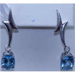 22.25 CTW BLUE TOPAZ EARRING .925 STERLING SILVER