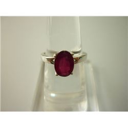 13.75 CTW RUBY RING .925 STERLING SILVER