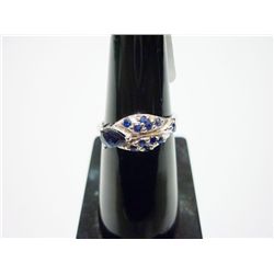 NATURAL 14.75 CTW SAPPHIRE RING .925 STERLING SILVER