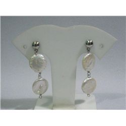 2-LAYER COIN PEARL EARRINGS; AUTHENTIC PHILIPPINE PEARL