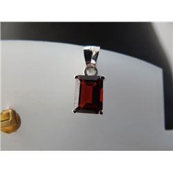 5.50 CTW GARNET PENDANT .925 STERLING SILVER