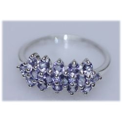 10.60 CTW TANZANITE RING .925 STERLING SILVER