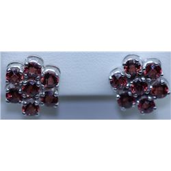 26.25 CTW GARNET EARRING .925 STERLING SILVER