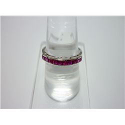 NATURAL 14.75 CTW RUBY RING .925 STERLING SILVER