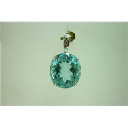 33.00 CTWBLUE TOPAZ Cut Pendant .925 STERLING SILVER