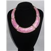 Image 1 : 300CTW 5-SLABS PINK CLEOPATRA BRASS NECKLACE;
