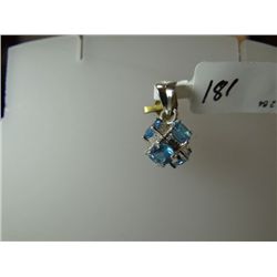 11.00 CTW BLUE TOPAZ PENDANT .925 STERLING SILVER