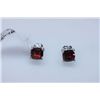 Image 1 : 14.75 CTW GARNET EARRING .925 STERLING SILVER
