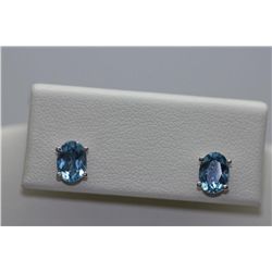 7.25 CTW BLUE TOPAZ EARINGS .925 STERLING SILVER