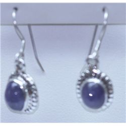 23.15 CTW TANZANITE EARRINGS .925 STERLING SILVER