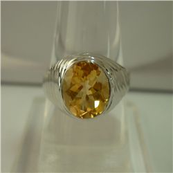 27.00 CTW CITRINE RING .925 STERLING SILVER