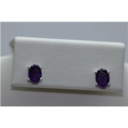 7.00 CTW AMETHYST EARINGS .925 STERLING SILVER