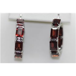 46.20 CTW GARNET EARINGS .925 STERLING SILVER