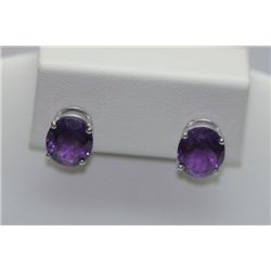 16.30 CTW AMETHYST EARRING .925 STERLING SILVER