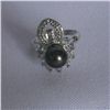 Image 1 : ELEGANT BLACK PEARL CZ RING; AUTHENTIC PHILIPPINE PEARL