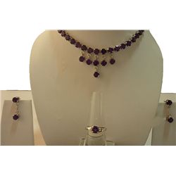 93.35 ctw Amethyst (round) Necklace .925 Sterling Silve