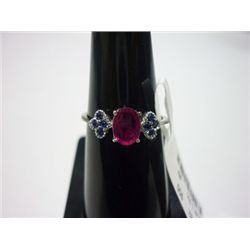 NATURAL 7.50 CTW RUBY RING .925 STERLING SILVER