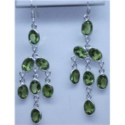 23.00 CTW PERIDOT EARRINGS .925 STERLING SILVER