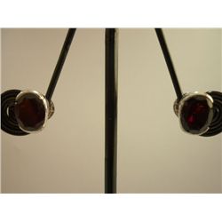 15.25 CTW GARNET EARRING .925 STERLING SILVER