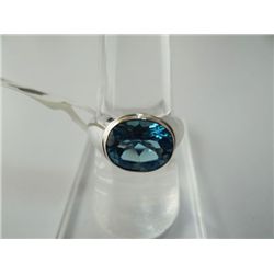 29.00 CTW BLUE TOPAZ RING .925 STERLING SILVER