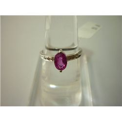 9.00 CTW RUBY AND DIAMOND RING .925 STERLING SILVER